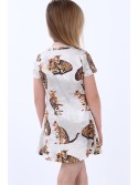 Graues Mädchenkleid mit Katzen NDZ8164 – Online-Shop – Boutique